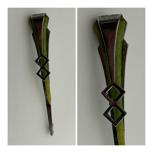 Vintage 1960s Large Silver Tone Base Metal Shawl Or Kilt Pin