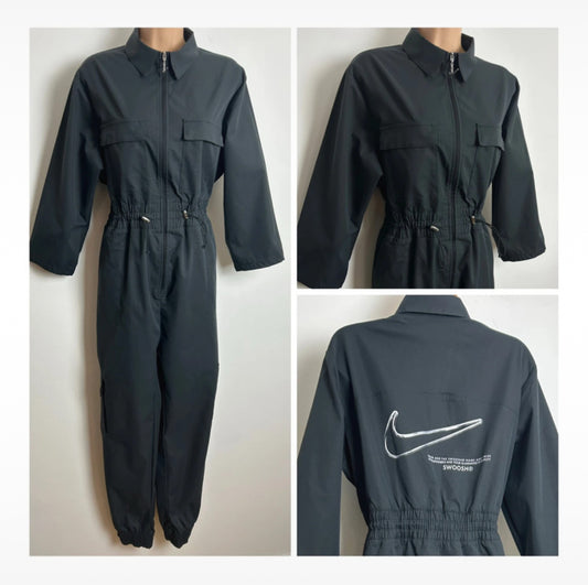 Modern RARE NIKE SWOOSH Size Large (14) Back Utility Boiler Suit Pull Waist Jumpsuit