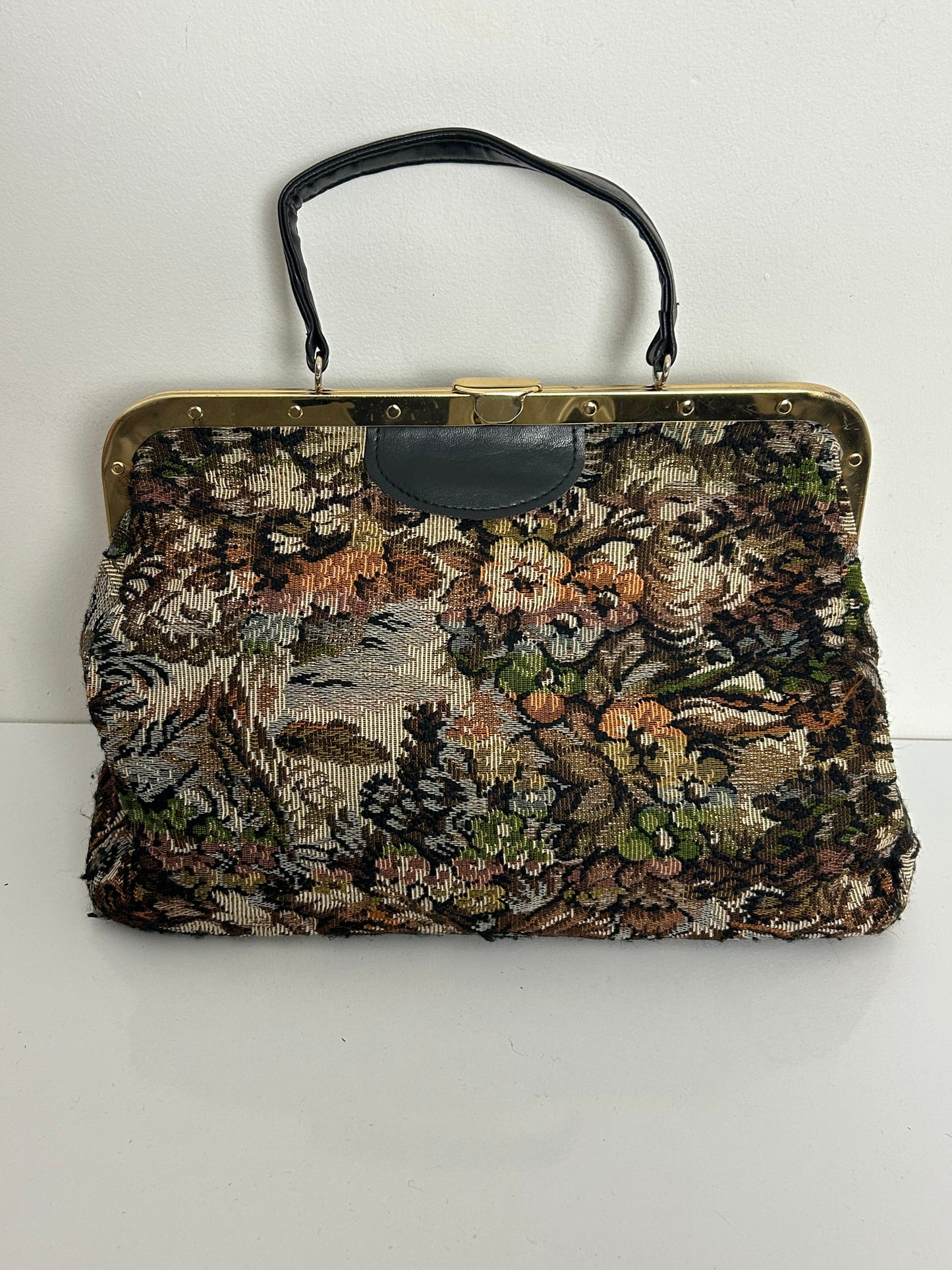 Vintage 1970s Gorgeous Large Tapestry Carpet Style Handbag