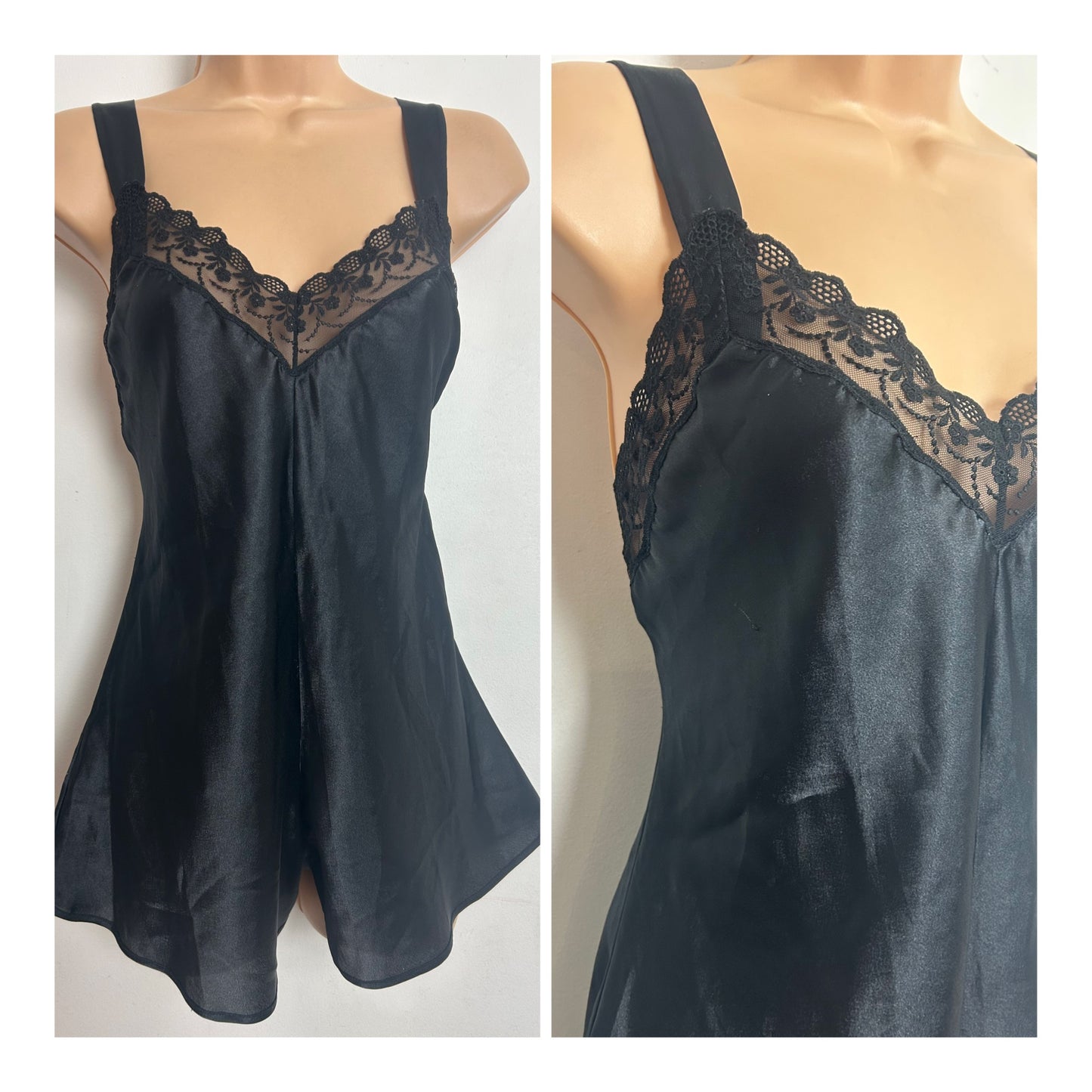 Vintage Y2K ANTHESIS Size 12-14 Black Lace Teddy Playsuit