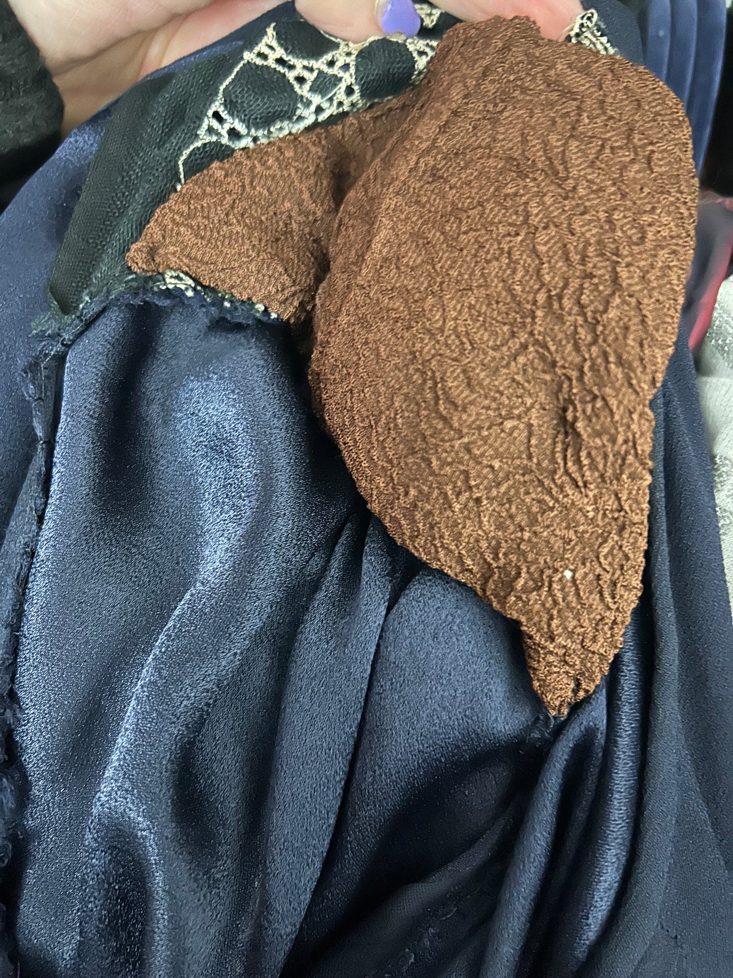 Vintage 1940s Size 12 Navy Blue Rayon Wartime WW2 Era Landgirls Rayon Tea Dress