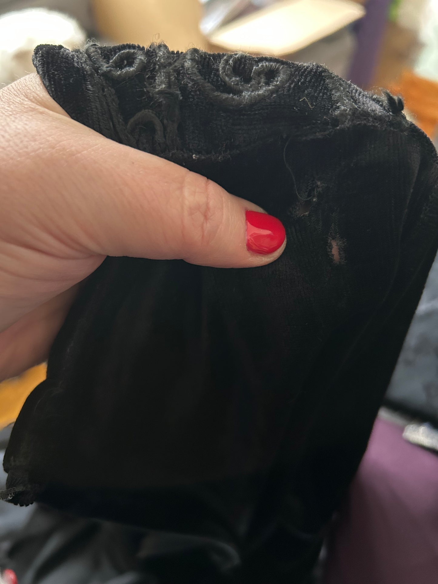 Vintage 1980s GINA BACCONI Size 14-16 Black Velour Velvet Braid Trim Long Sleeve Occasion Evening Midi Dress (Reduced due to issue)