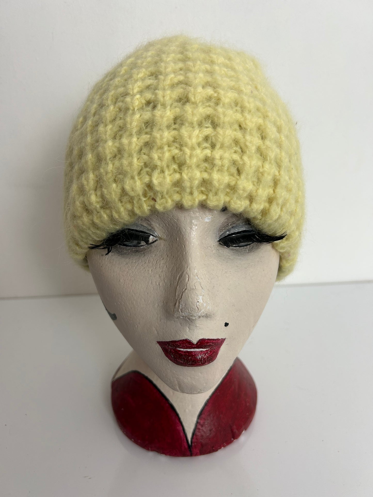 Vintage Lemon Reversible Pull On Beanie Style Wool Hat