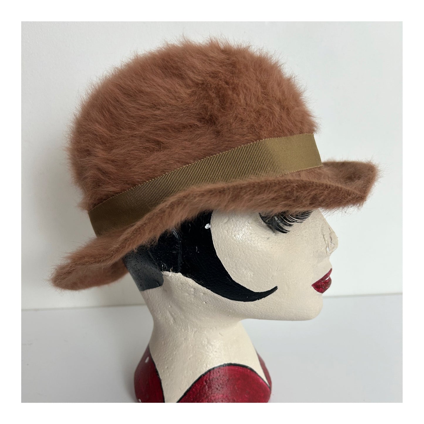 Vintage Austrian Mayser & Milz Caramel Brown Angora Trilby Style Hat