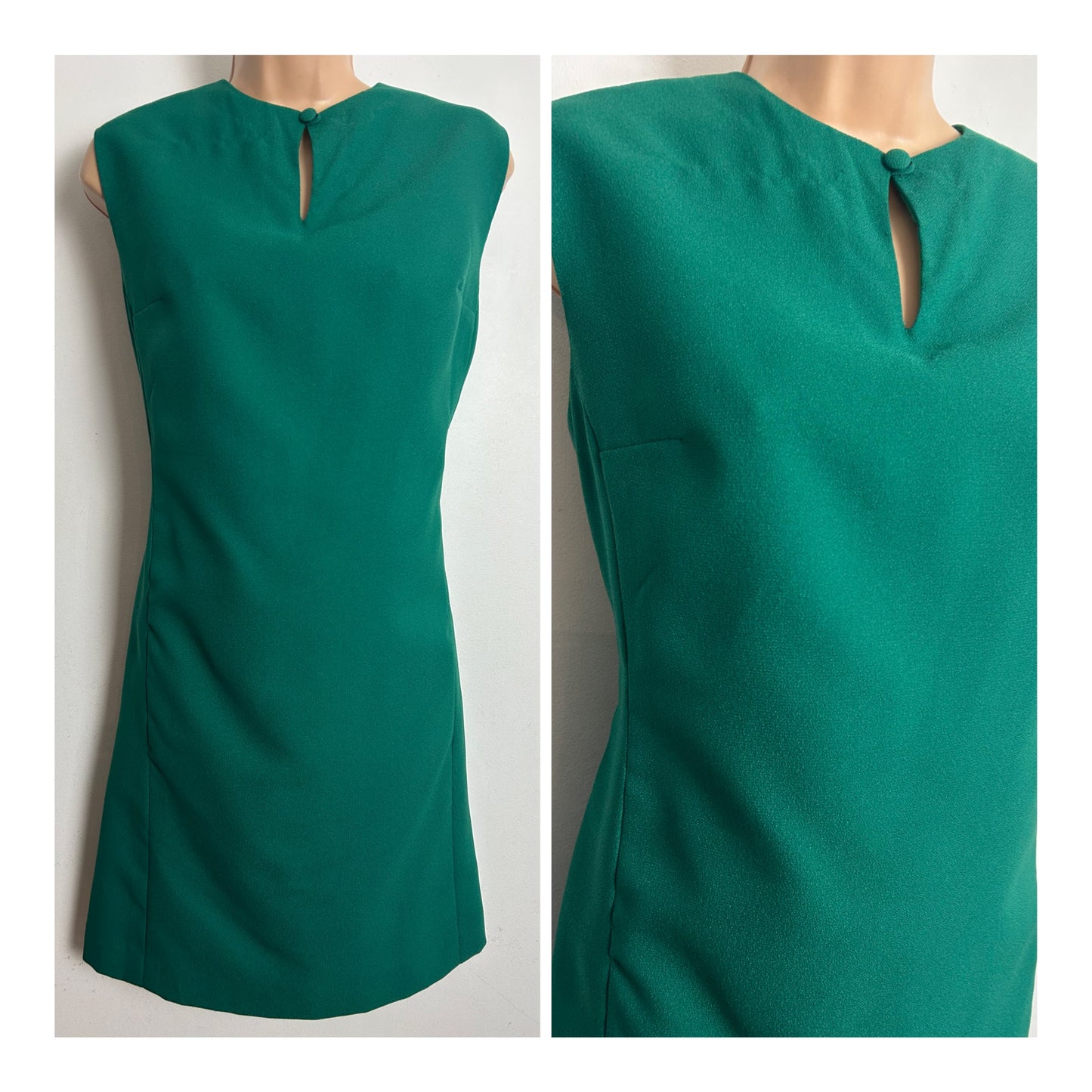 Vintage 1960’s Size 12 Green Mod Shift Dress