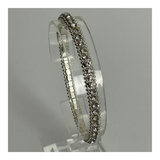 Vintage Pretty Silver Tone Diamante Set Bracelet
