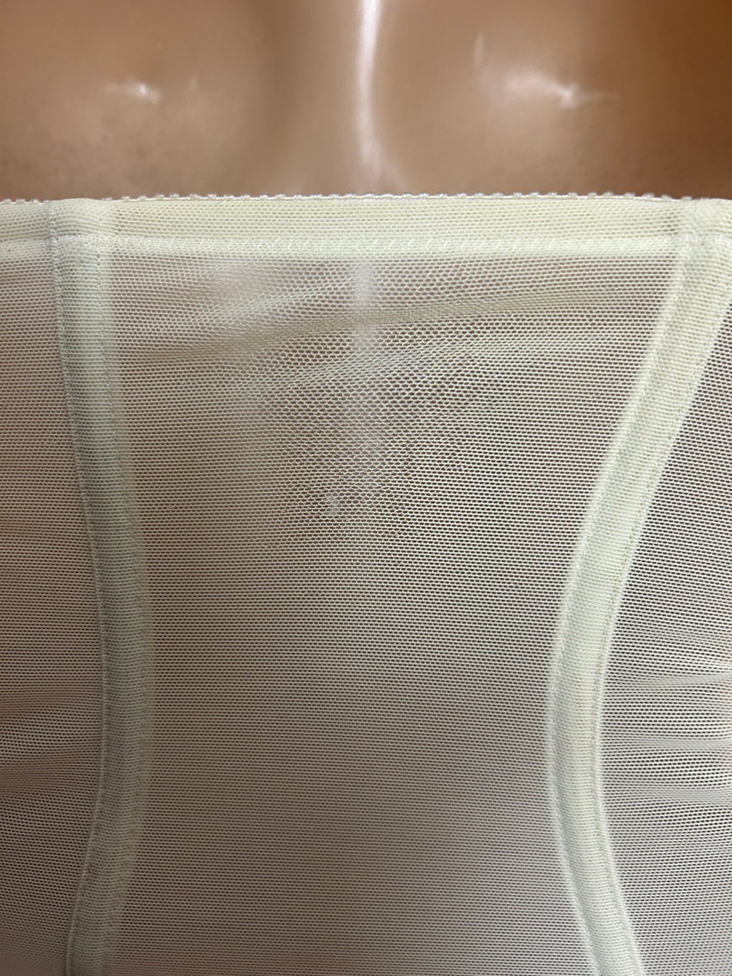 Vintage 1960s Size 6-8 Cream Lace Boned Hook & Eye Fastening Waspie Waist Cincher Girdle