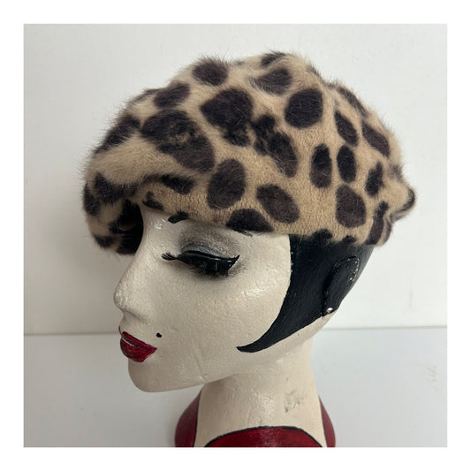 Vintage Beige & Brown Animal Leopard Print Super Soft Beret