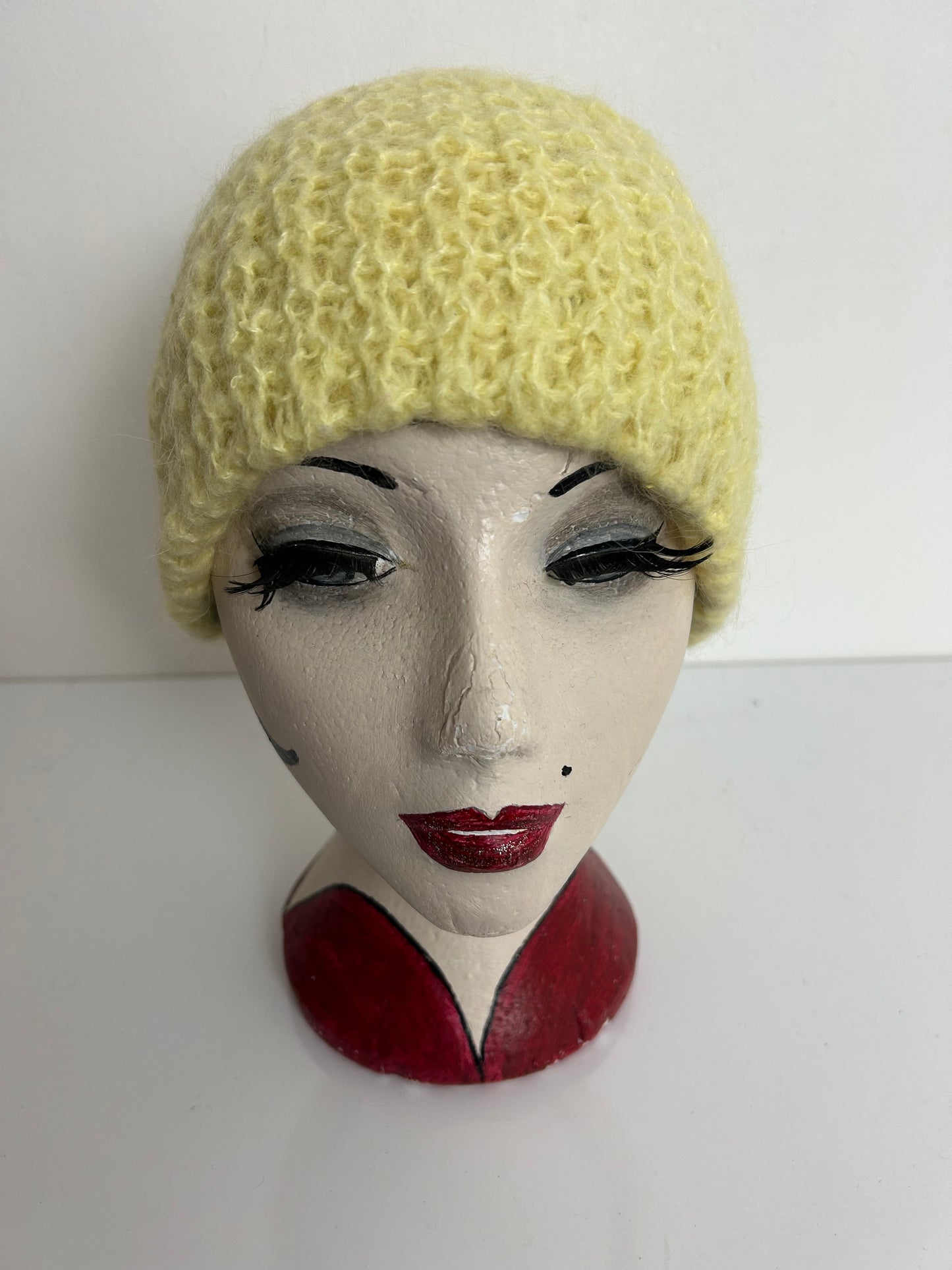 Vintage Lemon Reversible Pull On Beanie Style Wool Hat