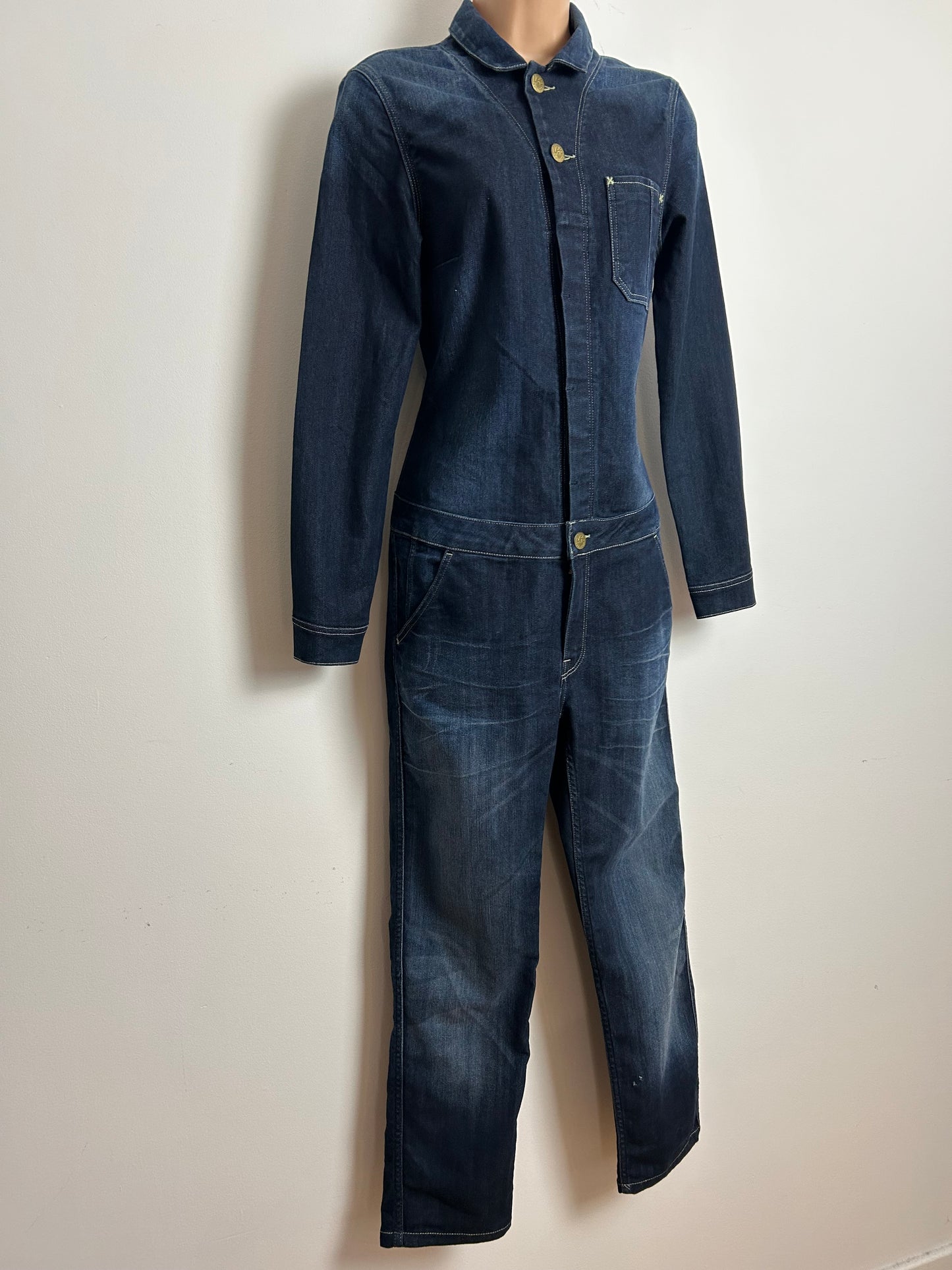 LEE JEANS Size M (10) Dark Blue Union-Alls Utility Boiler Style Denim Jumpsuit