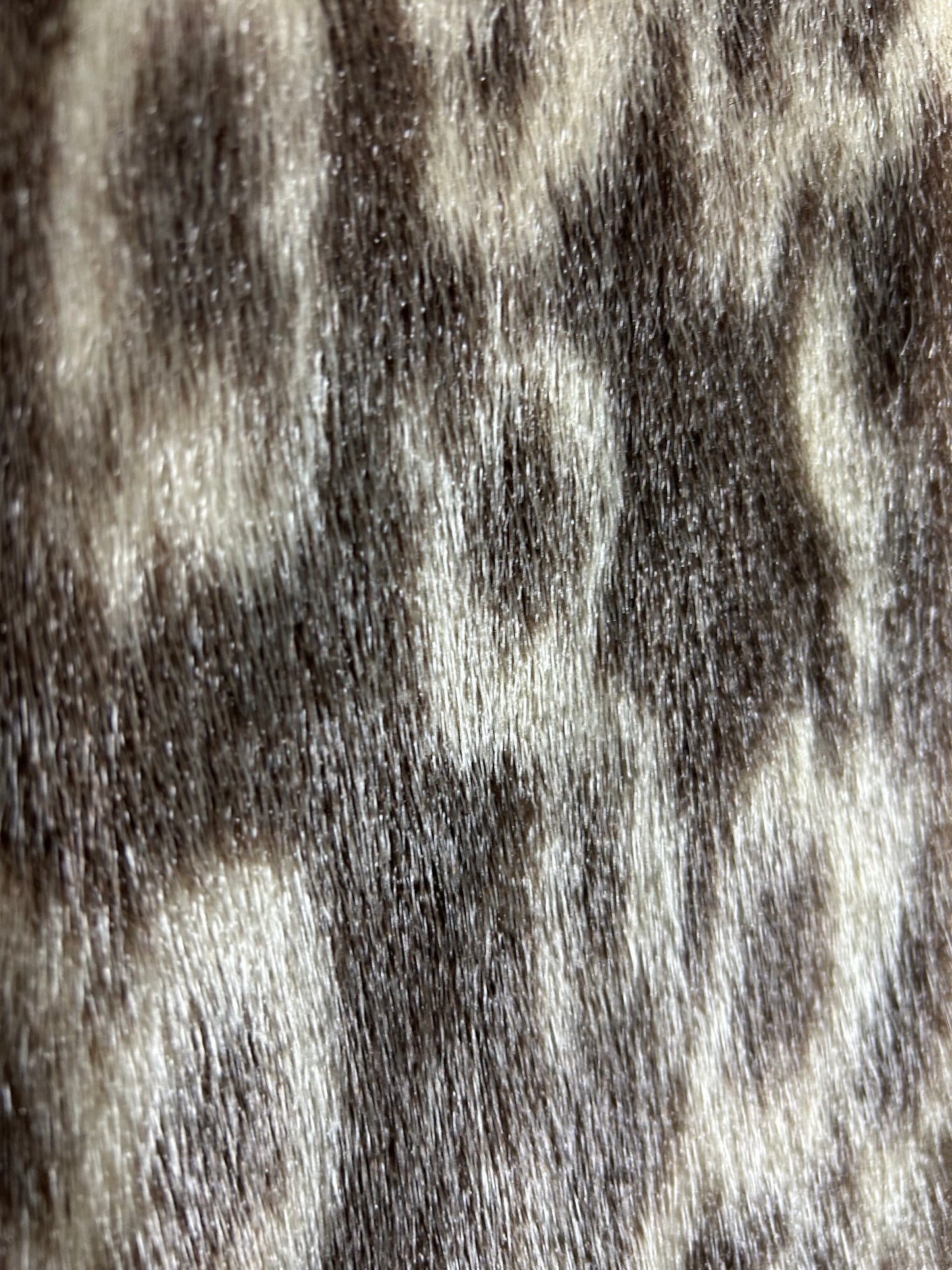 Vintage 1980s SCHRADER Size 12 Beige & Brown Tones Suede & Fur Animal Print Oversize Jacket