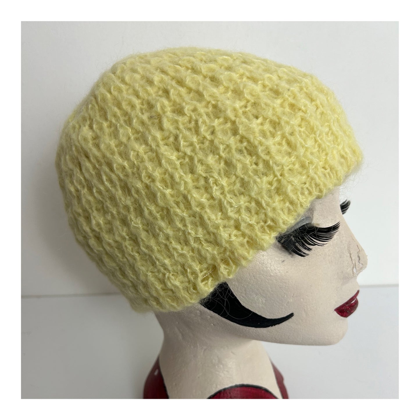 Vintage Lemon Reversible Pull On Beanie Style Wool Hat