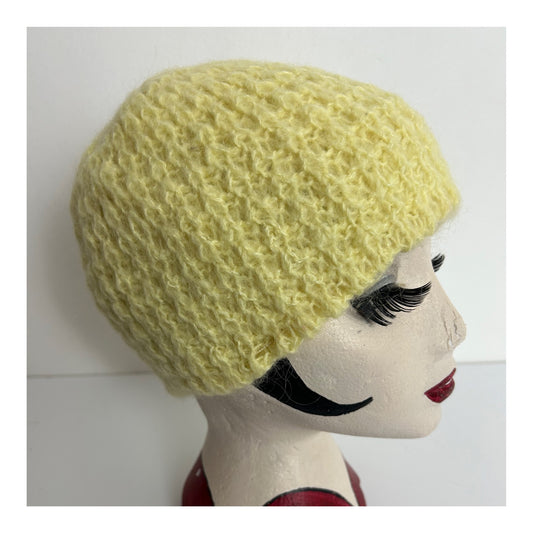 Vintage Lemon Reversible Pull On Beanie Style Wool Hat