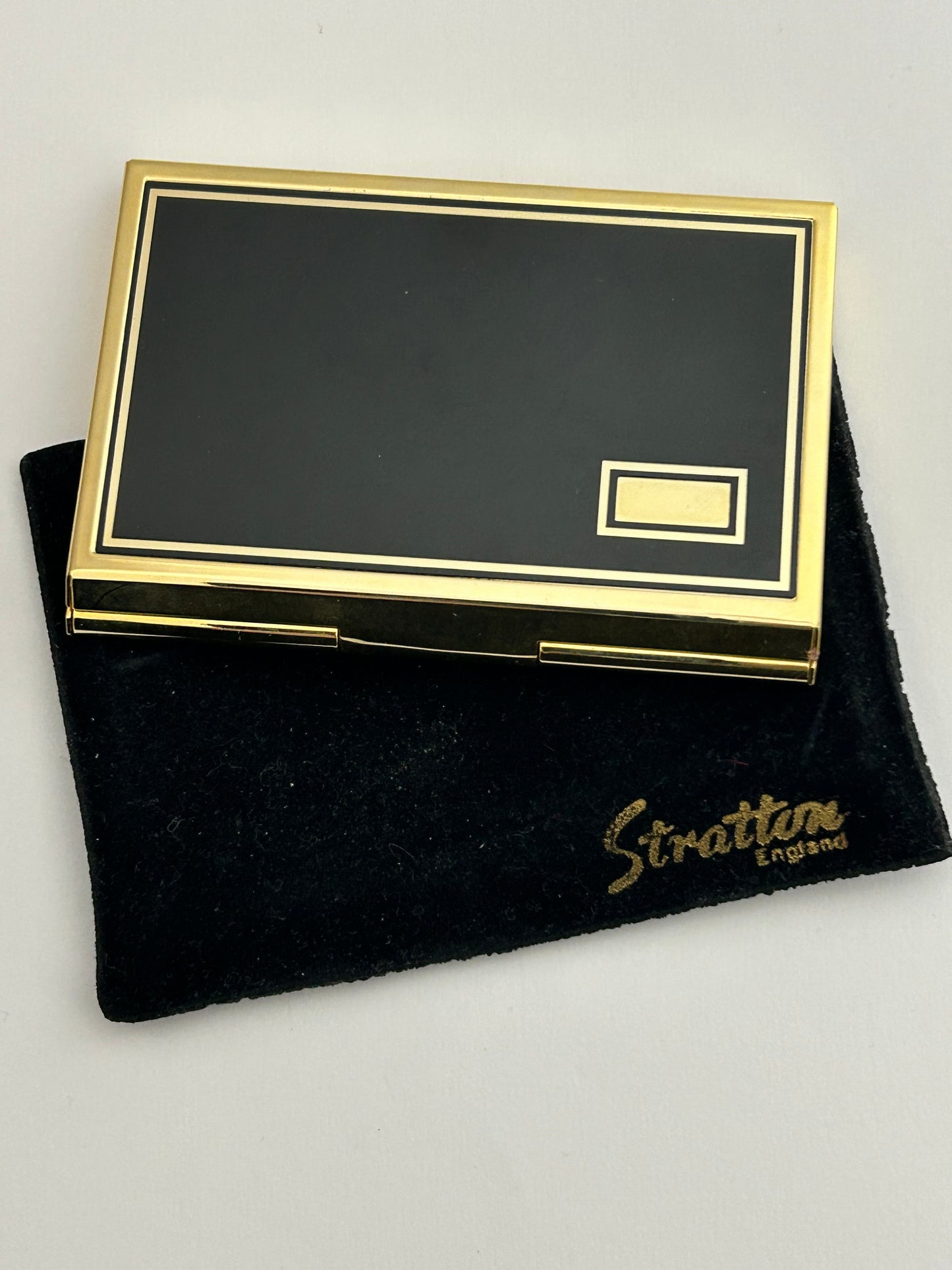 Vintage RARE 1970s STRATTON Gold & Black Solar Powered Pocket Calculator In Pouch