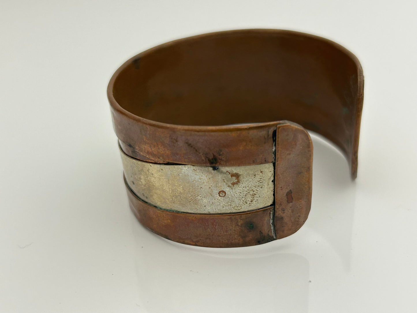 Vintage Copper & Steel Mixed Metal Handmade Bangle