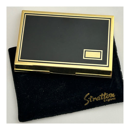 Vintage RARE 1970s STRATTON Gold & Black Solar Powered Pocket Calculator In Pouch