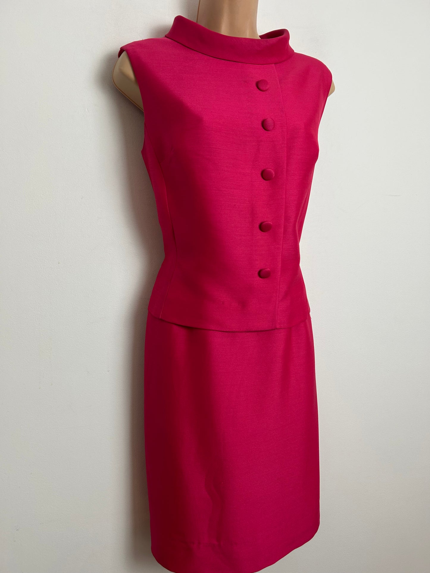 Vintage 1960s PEGGY FRENCH COUTURE Size 10 "Francine" Fuchsia Pink Mod Dress