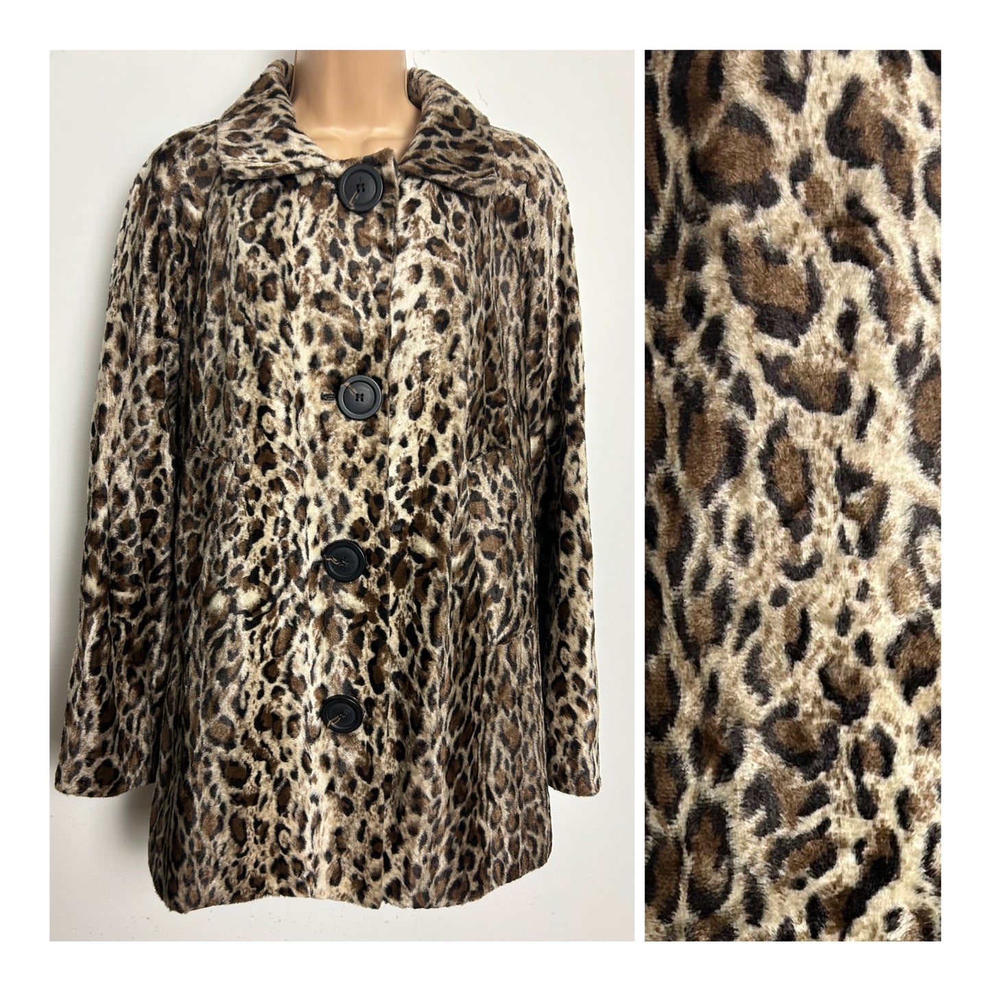 Gorgeous Size 12-14 Leopard Print Velvet Jacket By Bailey 44