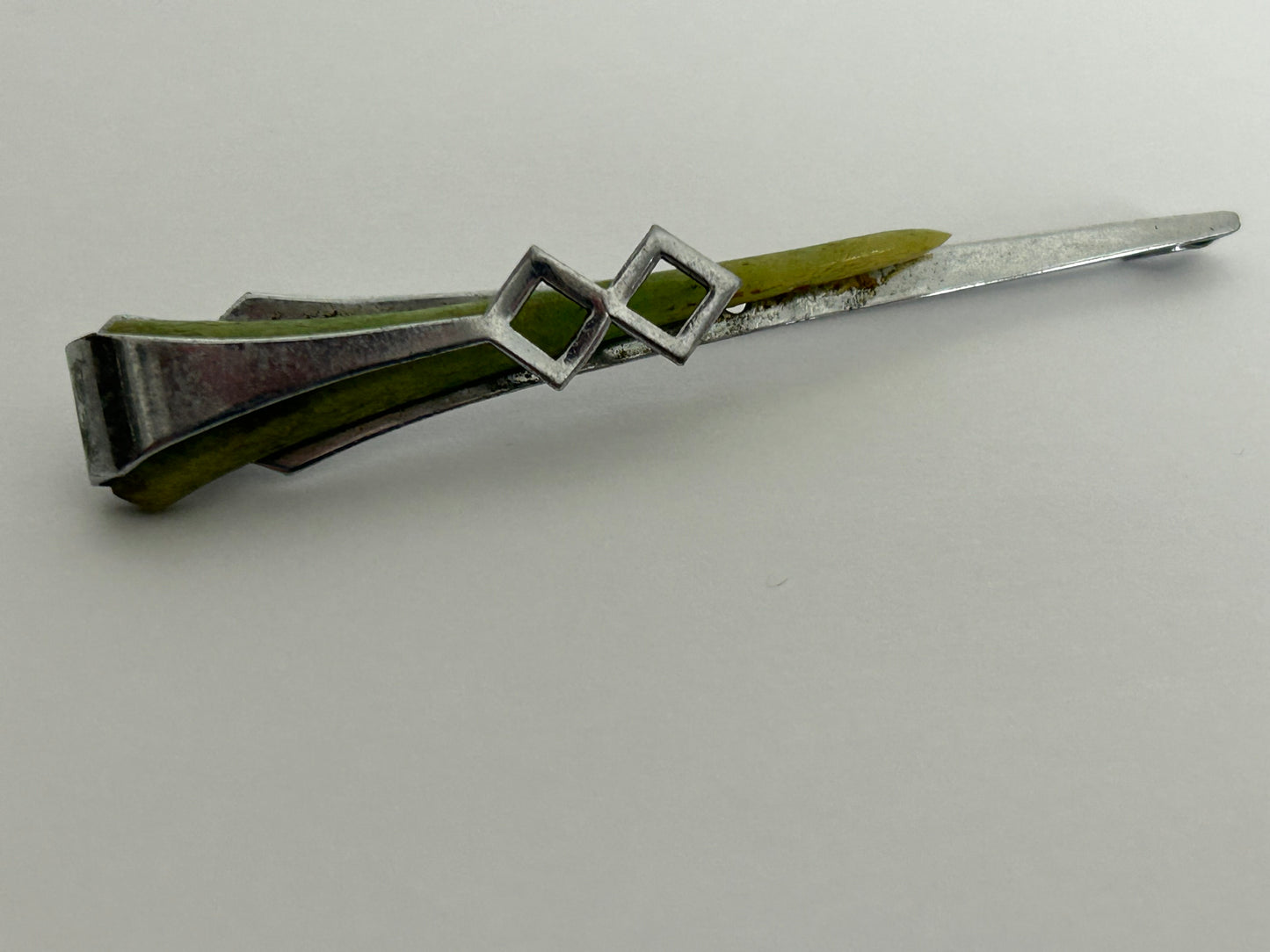 Vintage 1960s Large Silver Tone Base Metal Shawl Or Kilt Pin