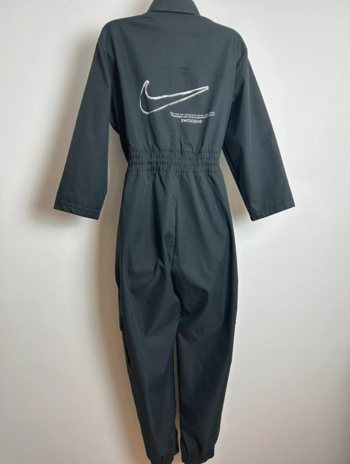 Modern RARE NIKE SWOOSH Size Large (14) Back Utility Boiler Suit Pull Waist Jumpsuit