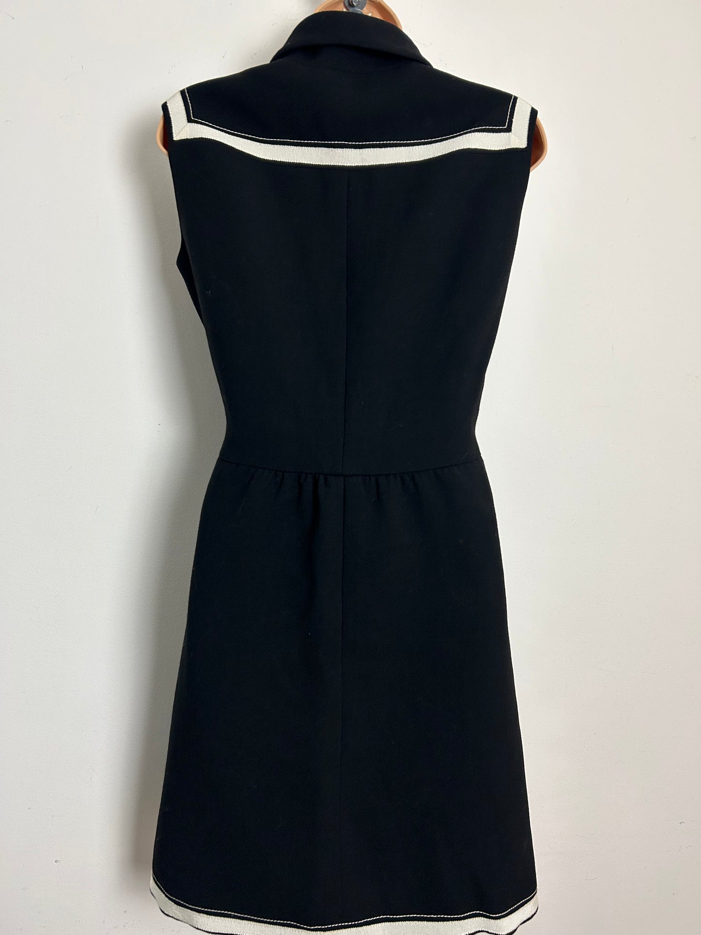 Vintage 1960s DIETER GERHARD Size 10 Fab Black & White Stripe Mod Dress