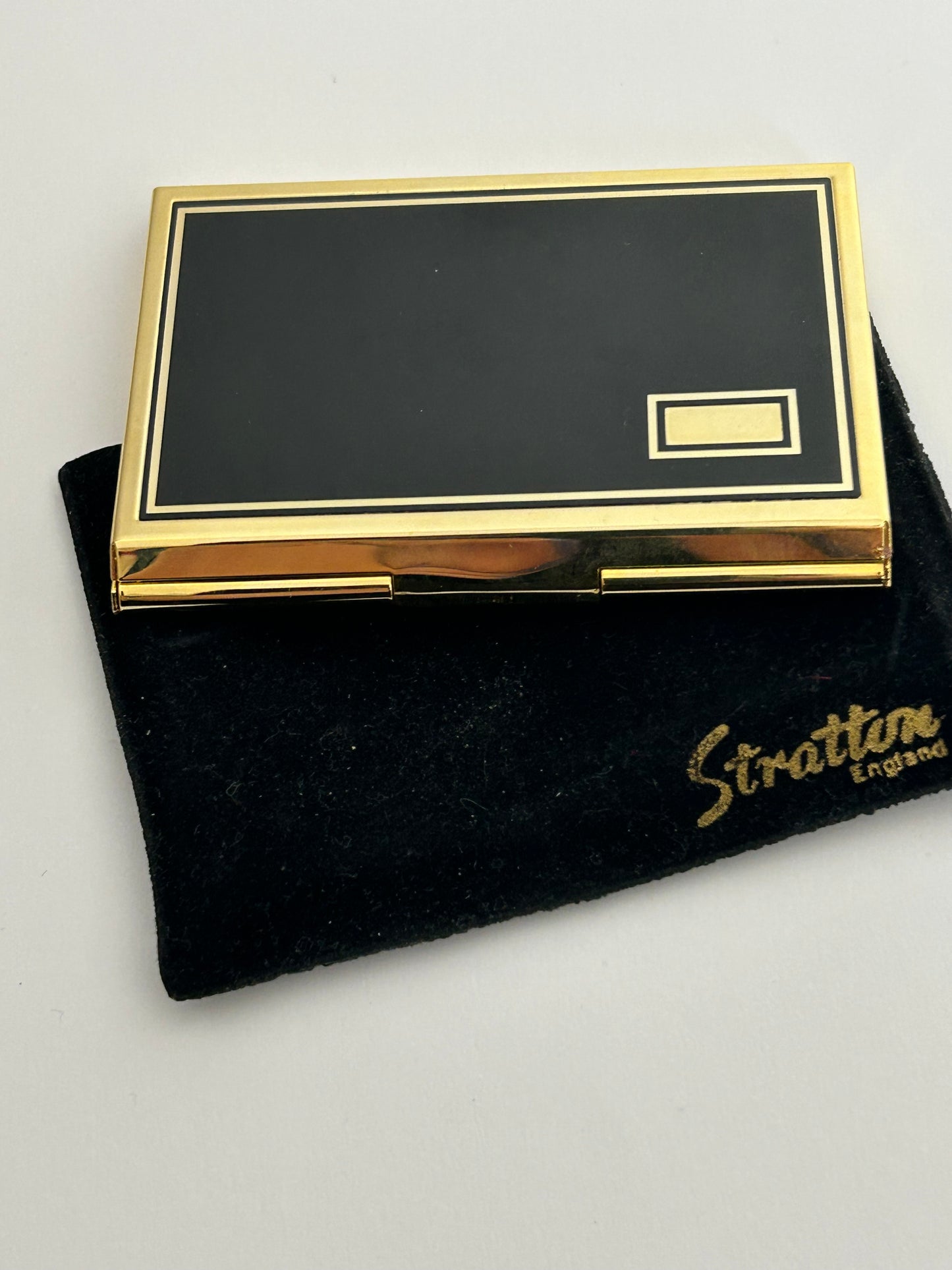 Vintage RARE 1970s STRATTON Gold & Black Solar Powered Pocket Calculator In Pouch
