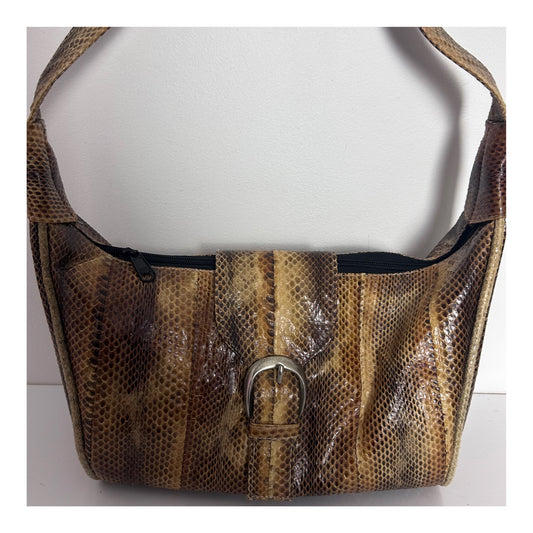 Vintage 1990s Real Reptile Snake Skin Bucket Style Handbag