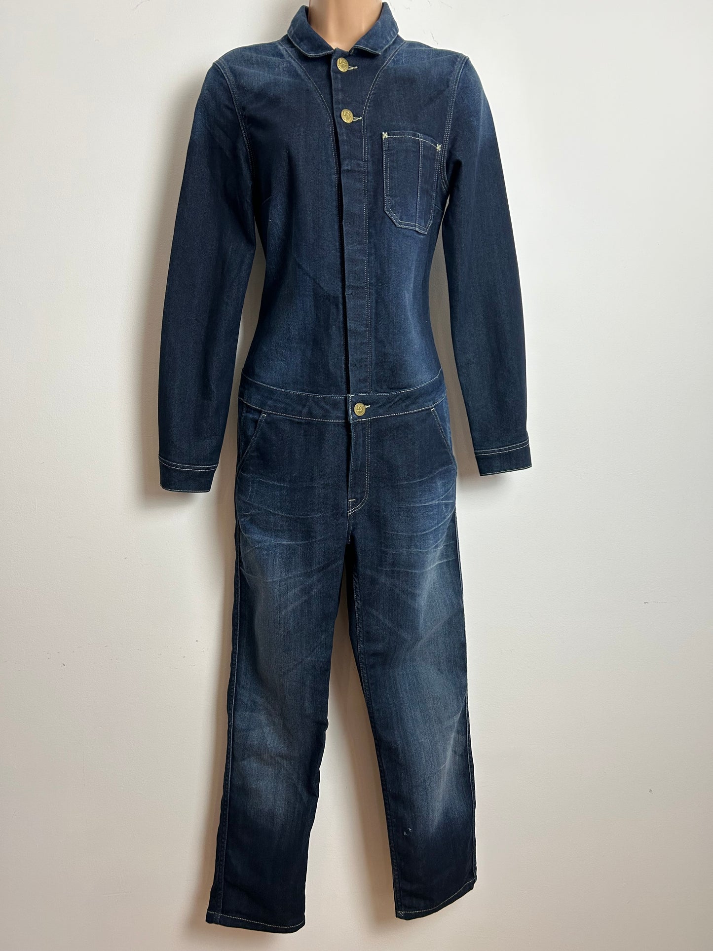LEE JEANS Size M (10) Dark Blue Union-Alls Utility Boiler Style Denim Jumpsuit