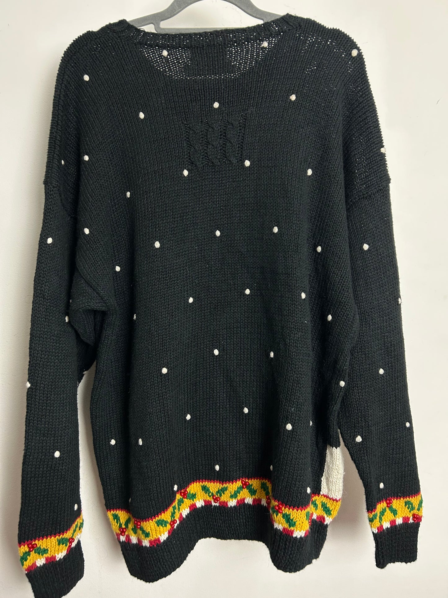 Vintage MARISA CHRISTINA Classics Size XL Up To 16 Father Christmas Santa Ramie Mix Xmas Jumper