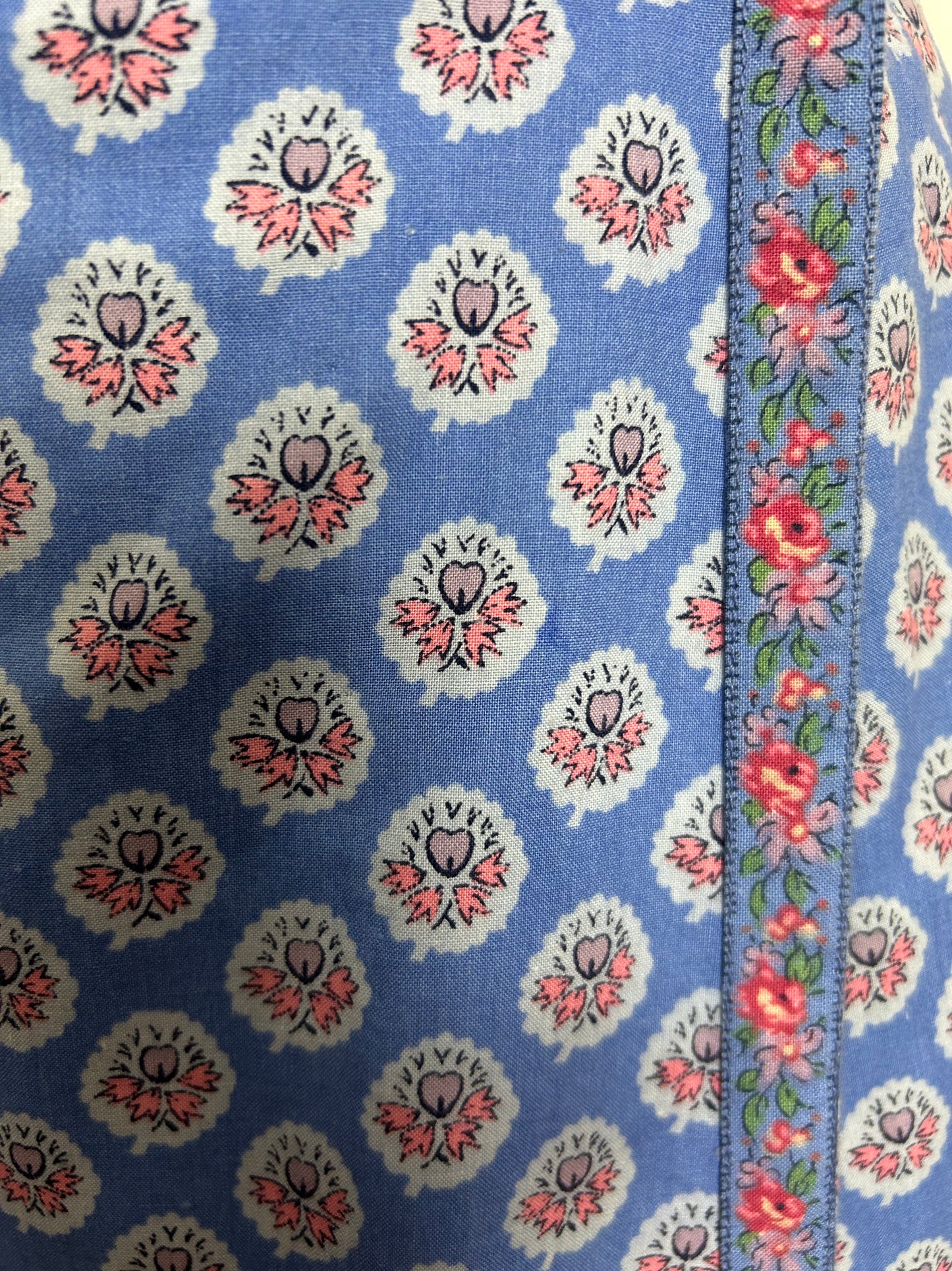 Vintage 1970s Size 10 RARE CHARLES DEMERY SOULEIADO Size 8 Pretty French Country Fabric Print Cotton Wrap Dress