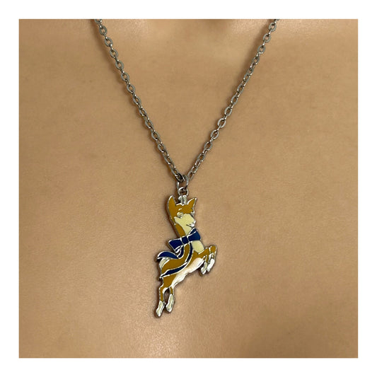 Vintage 1970s Collectable Retro Kitsch BABYCHAM Enamel Deer Pendant & Necklace