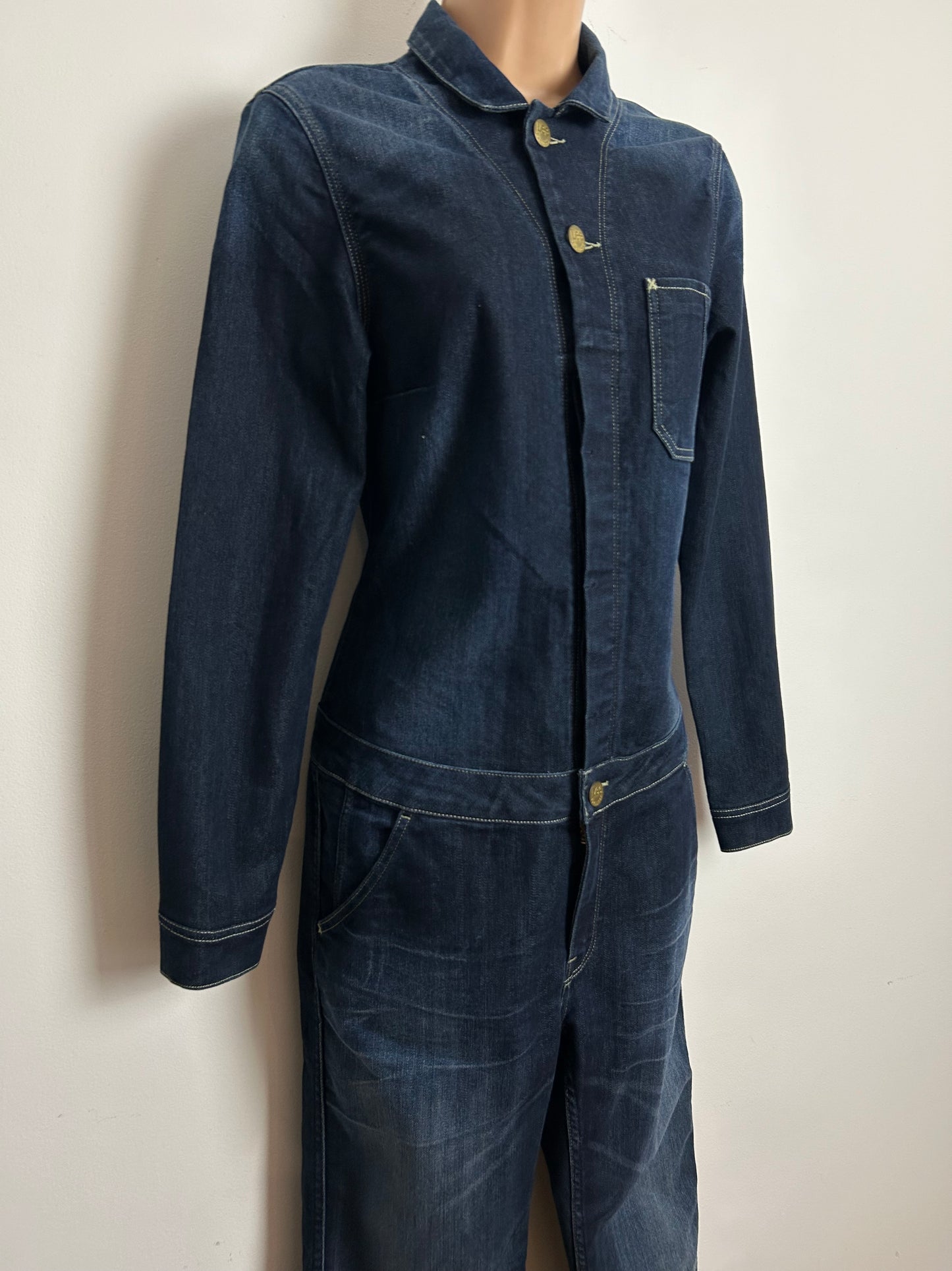 LEE JEANS Size M (10) Dark Blue Union-Alls Utility Boiler Style Denim Jumpsuit