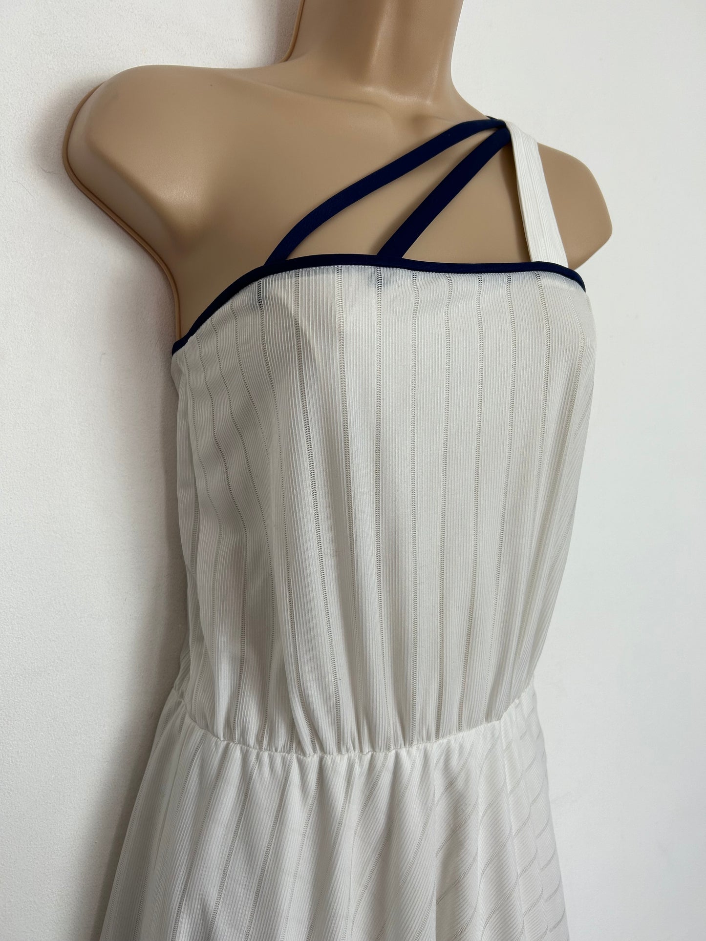 Vintage 1970s UK Size 8 Cute White Triple Shoulder Strap Summer Boho Maxi Dress