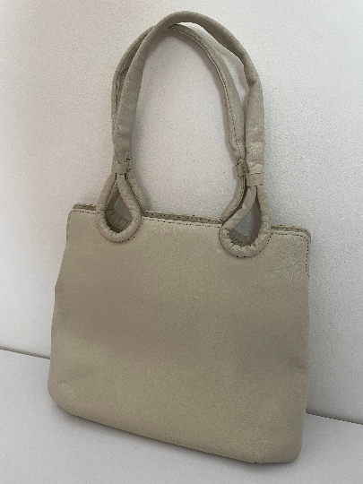 Vintage 1960s BASCHA MODELL Lovely Soft Beige Leather Grab Handle Handbag