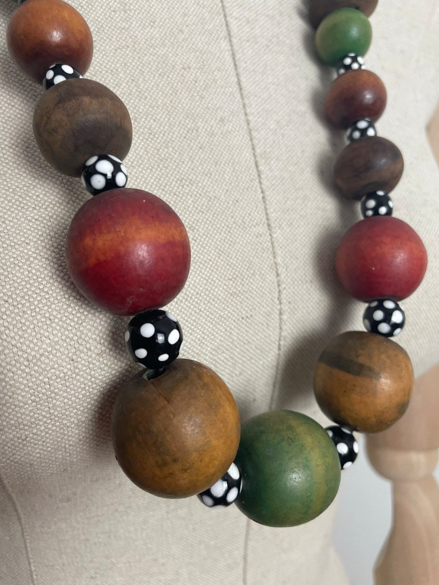 Charity Listing For Shout Aloud - Gorgeous Handmade Boho Bohemian Hippy Artisan Balinese Chunky Gradutated Wooden Bead Statement Necklace